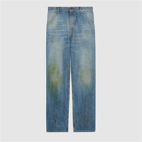 new gucci pants grass stain|Gucci is selling denim dungarees with grass ‘stain effect’ for £850.